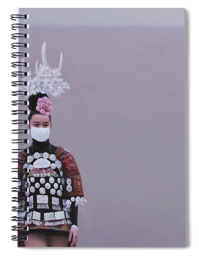 Realism Spiral Notebook featuring the painting Shades Of High Gray by Zusheng Yu