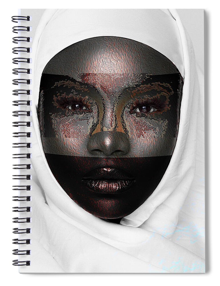 Shades Collection 1 Spiral Notebook featuring the digital art Shades of Me 2 by Aldane Wynter