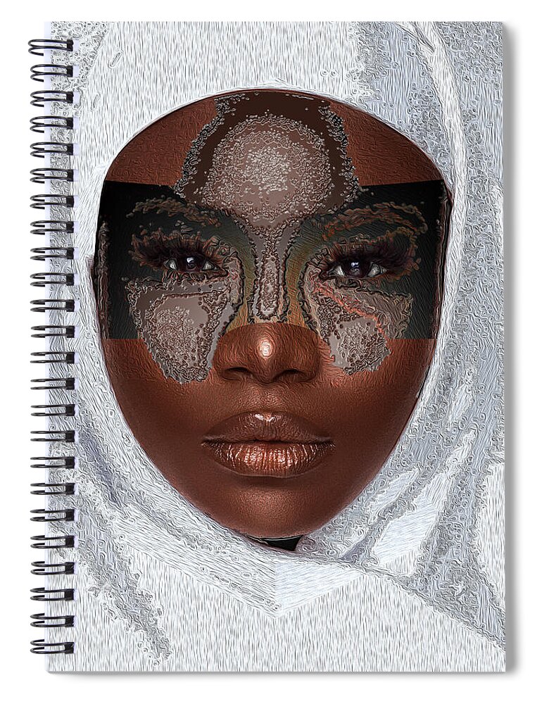 Shades Collection 1 Spiral Notebook featuring the digital art Shades of Me 4 by Aldane Wynter
