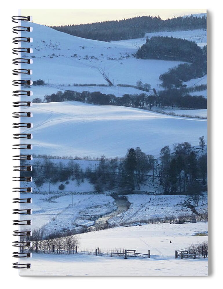 White Spiral Notebook featuring the photograph Shades of White - Rolling Hills by Phil Banks
