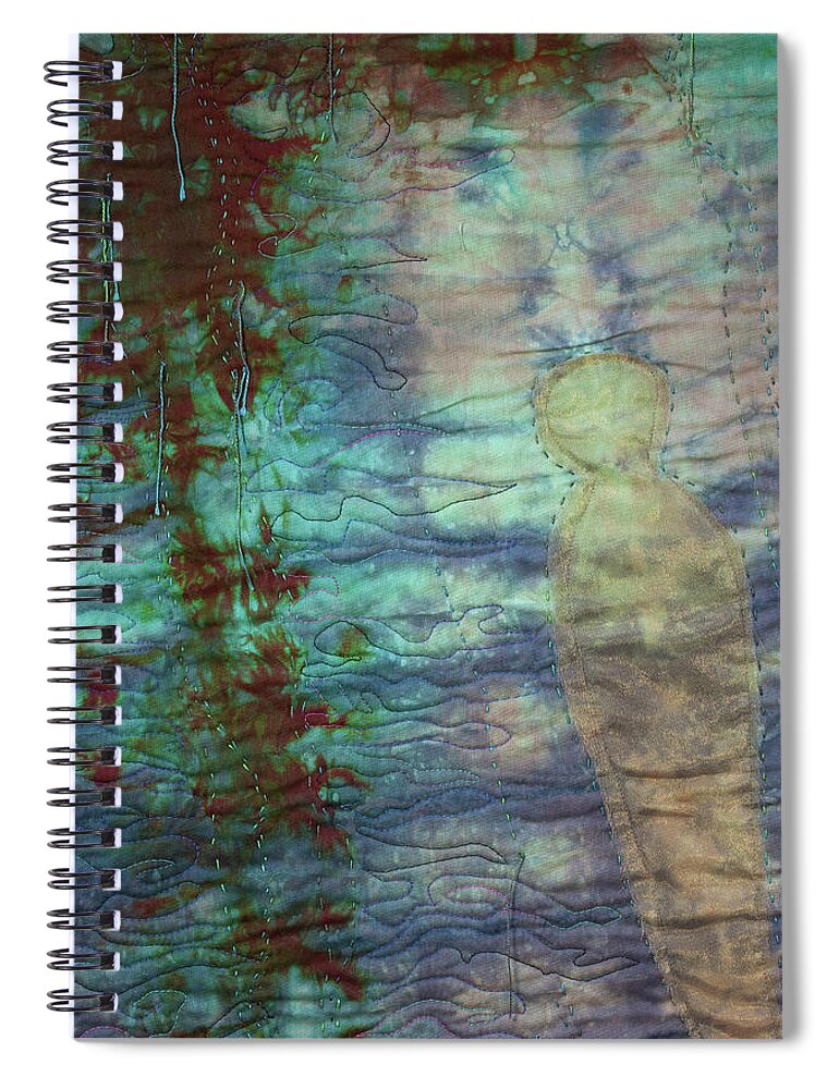 Shadow In The Sand Detail Spiral Notebook featuring the mixed media Shadow in the Sand 2 by Vivian Aumond