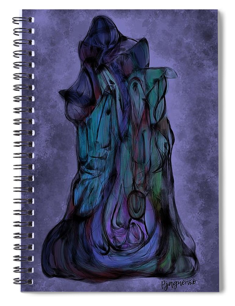 Shadow Master Spiral Notebook featuring the digital art Shadow master by Ljev Rjadcenko