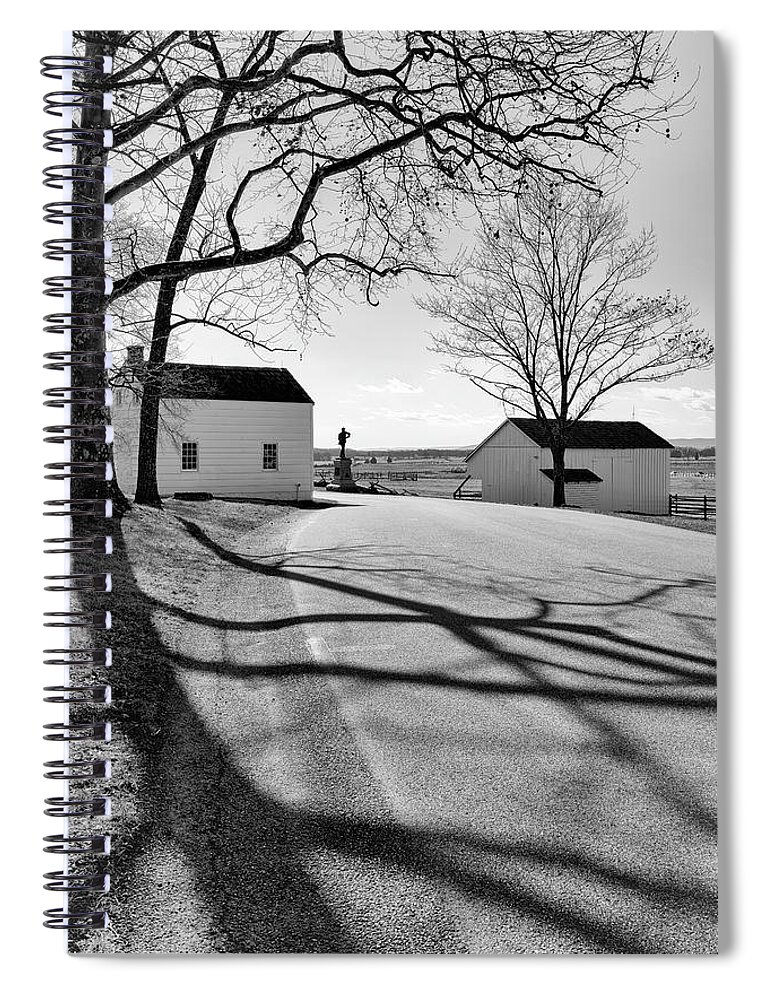 Gettysburg Spiral Notebook featuring the photograph Shadow of the Past Gettysburg 2020 by Marianne Campolongo