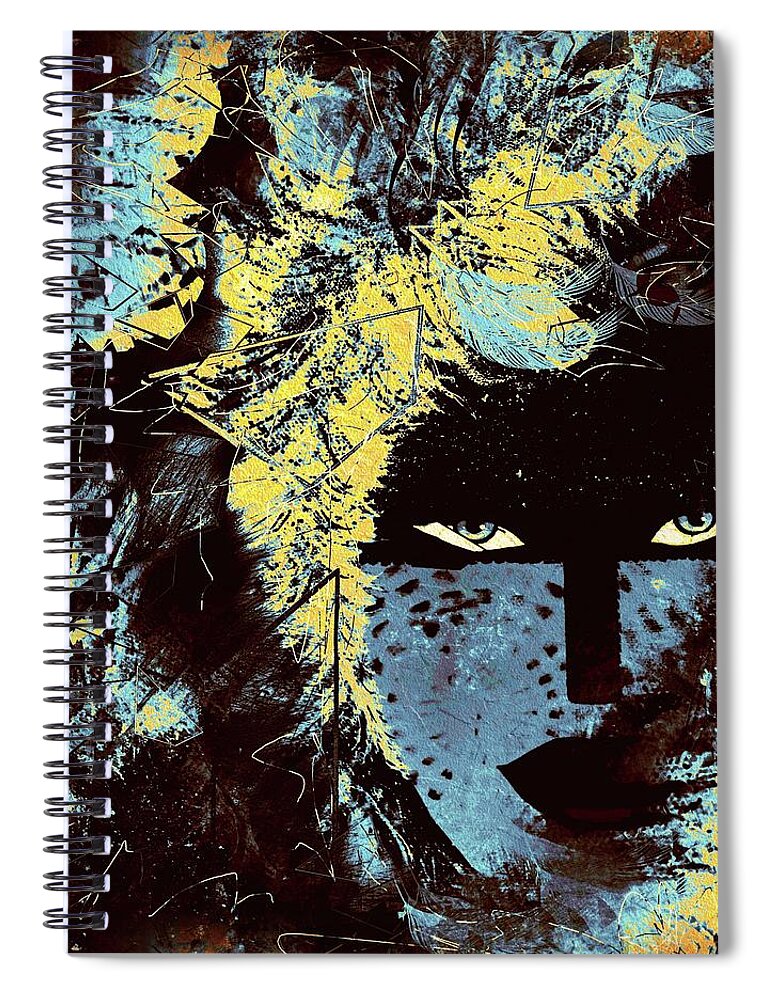 Face Spiral Notebook featuring the painting Shadow Woman by Natalie Holland