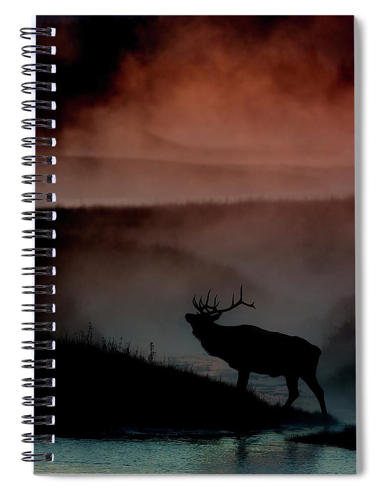 Sunrise Spiral Notebook featuring the photograph Shadows along the Madison by Gary Langley