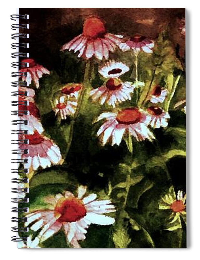 Coneflowers Spiral Notebook featuring the painting Shady Spot by Nicole Curreri
