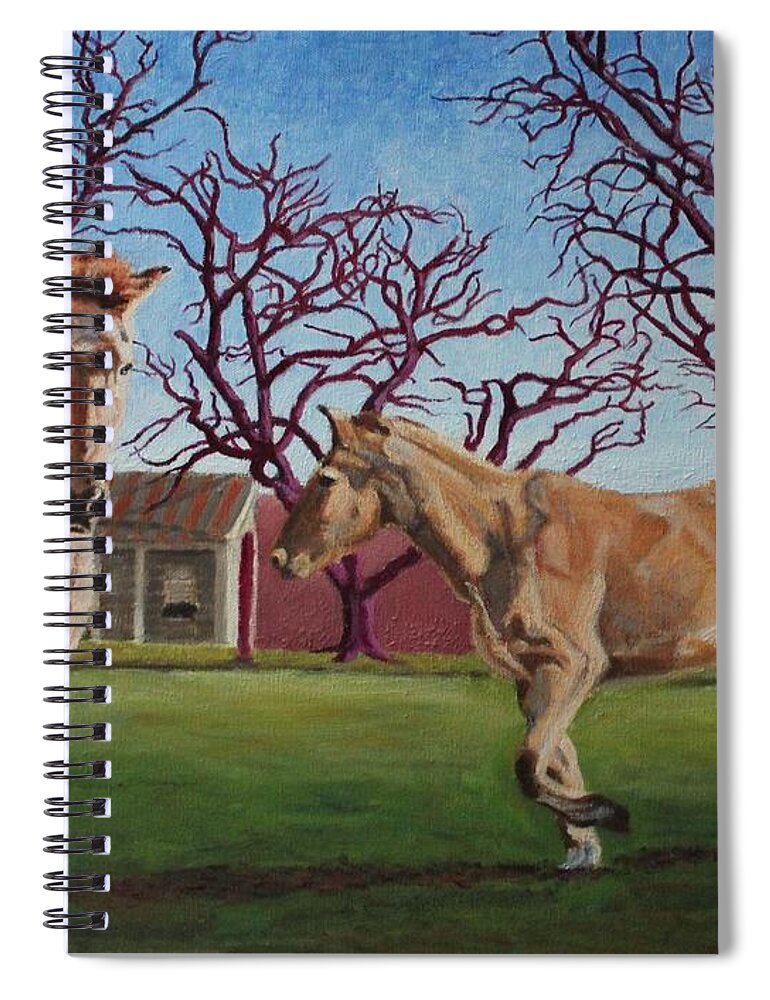 American Mustang Spiral Notebook featuring the painting Sham by Vera Smith