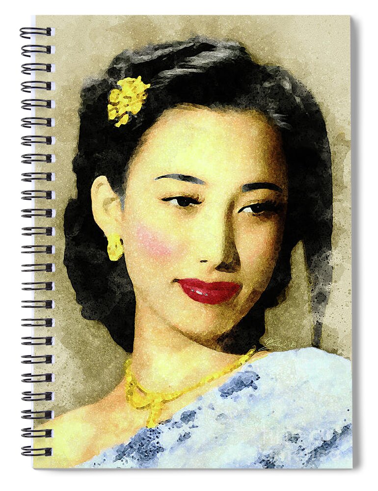 China Spiral Notebook featuring the digital art Shangguan Yunzhu by Marisol VB