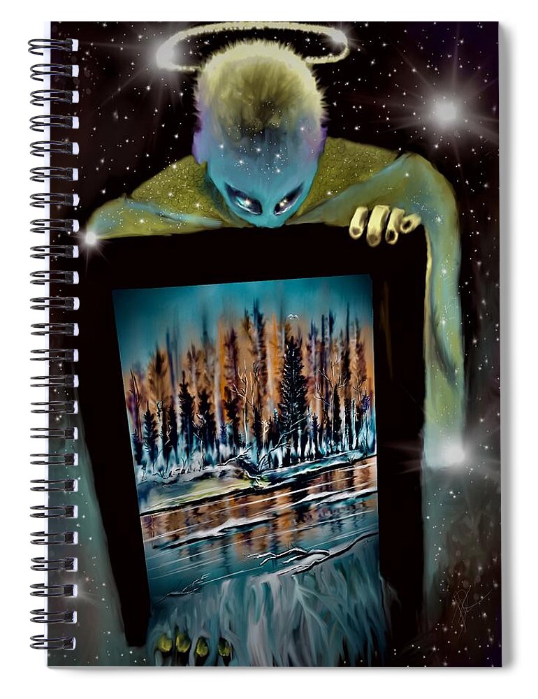 Water Spiral Notebook featuring the digital art Sharing the Water by Darren Cannell
