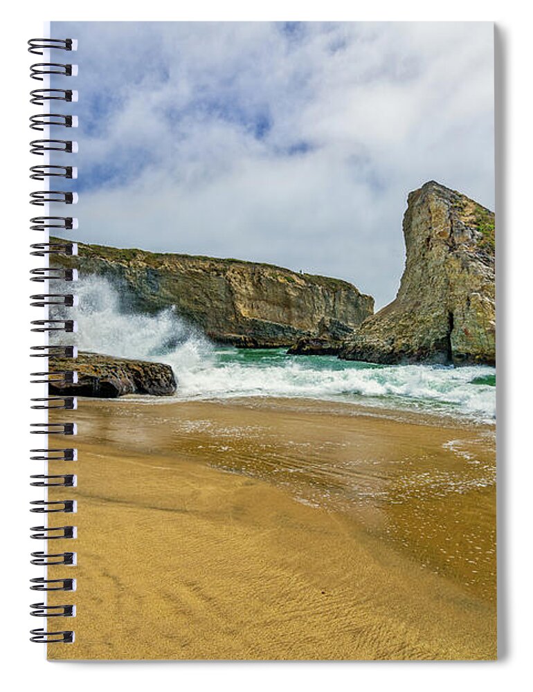 California Spiral Notebook featuring the photograph Shark Fin Surf by Kenneth Everett