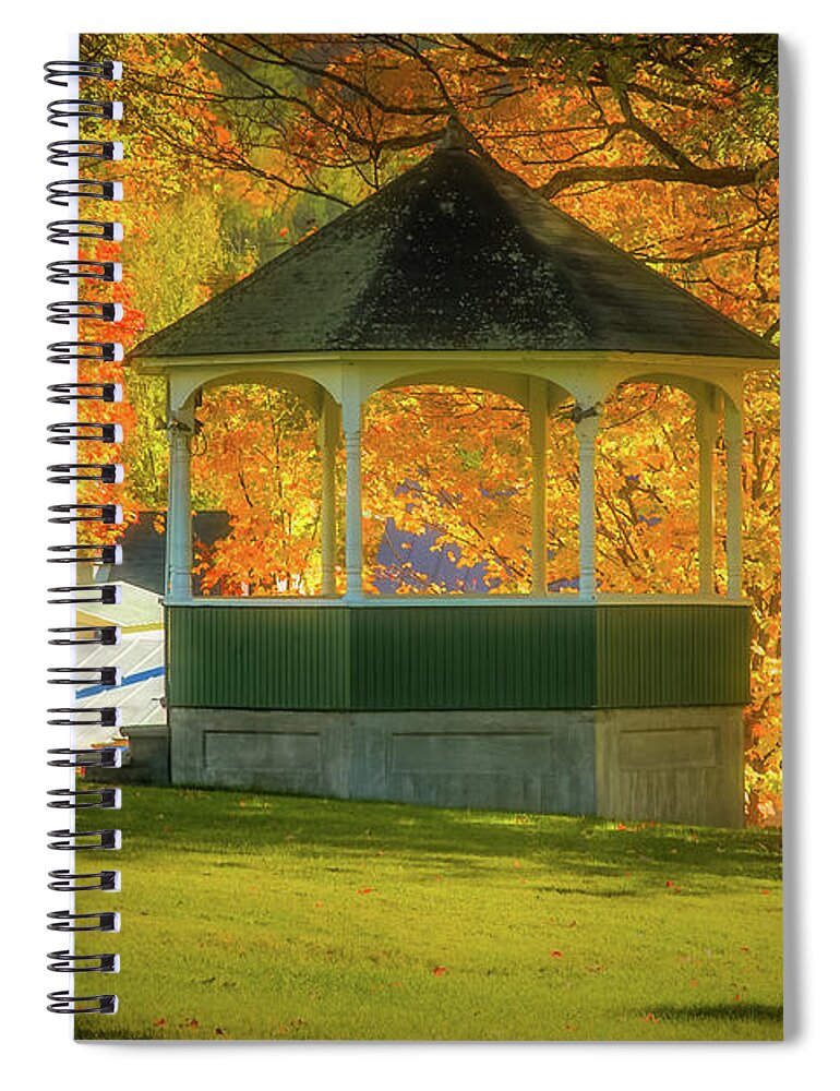 Sharon Vermont Spiral Notebook featuring the photograph Sharon Vermont bandstand by Jeff Folger