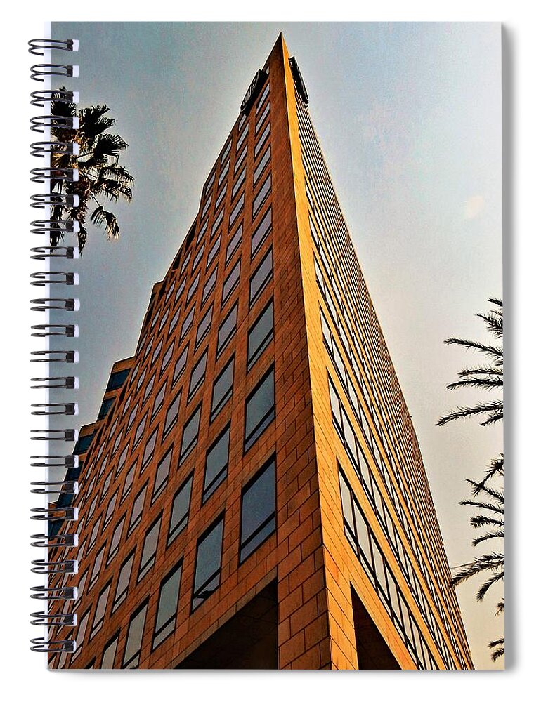 Building Spiral Notebook featuring the photograph Sharp Building by Andrew Lawrence
