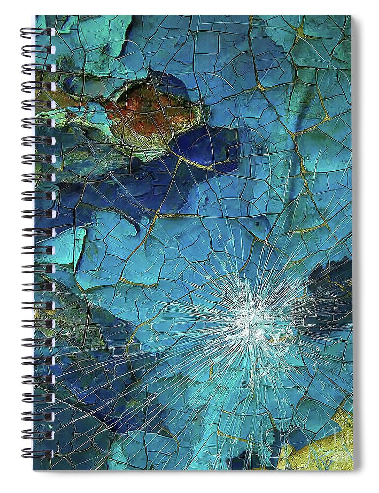 Digital Spiral Notebook featuring the digital art Shattered Glass by Diana Mary Sharpton