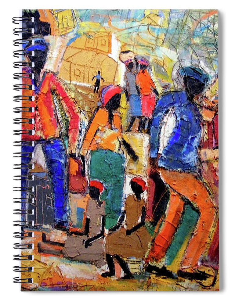  Spiral Notebook featuring the painting She Called Me by Eli Kobeli