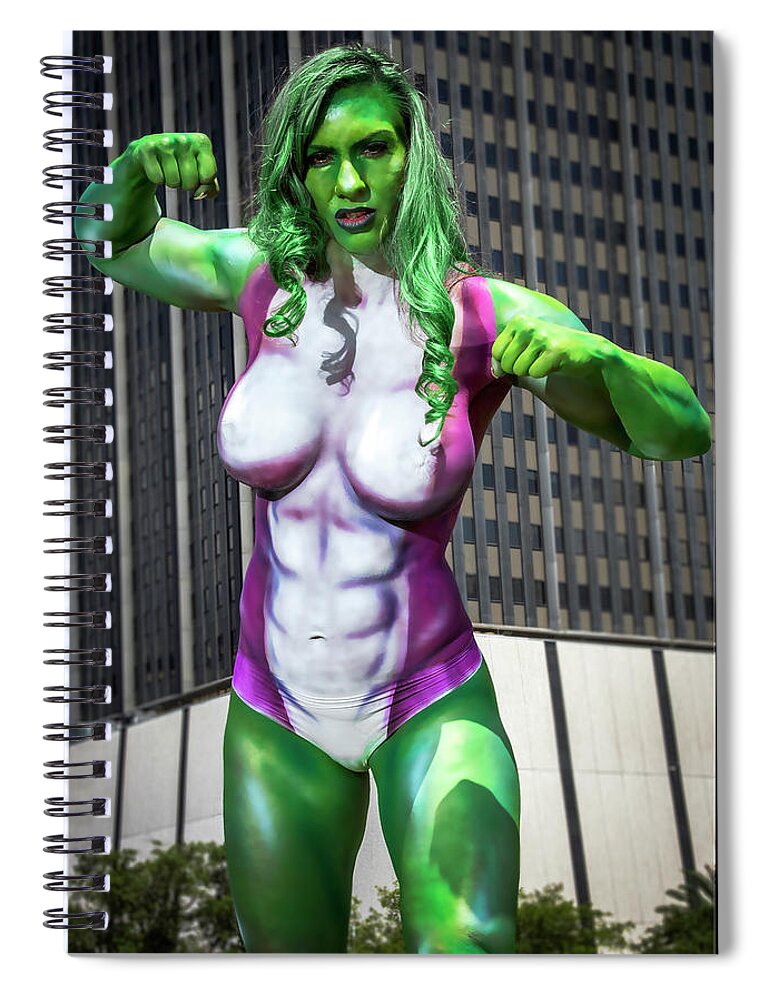 Cosplay Spiral Notebook featuring the photograph She-Hulk #2 by Christopher W Weeks