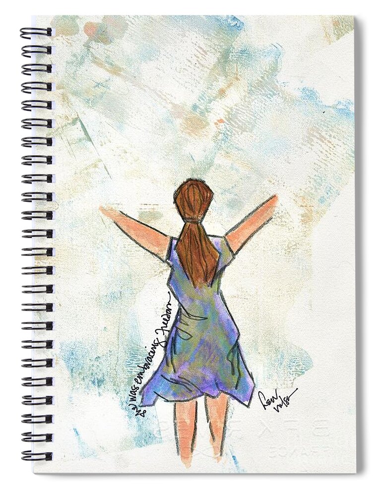 Beach Spiral Notebook featuring the painting She Was Embracing Freedom by Hew Wilson