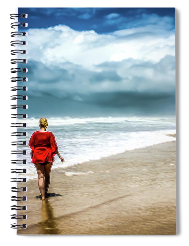 Destination Spiral Notebook featuring the digital art She Wiggles When She Walks by Susan Vineyard