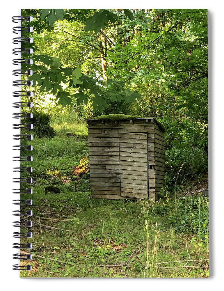 Wood Shed Spiral Notebook featuring the photograph Shed at Joy Lake by Grey Coopre