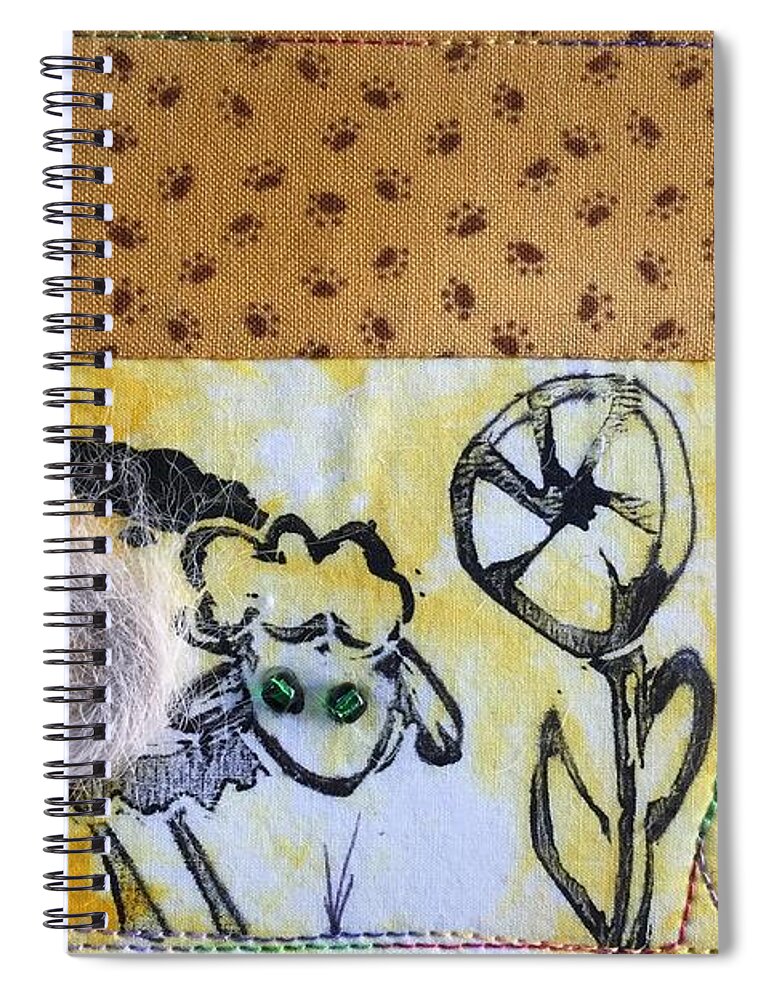 Sheep Spiral Notebook featuring the mixed media Sheep by Vivian Aumond