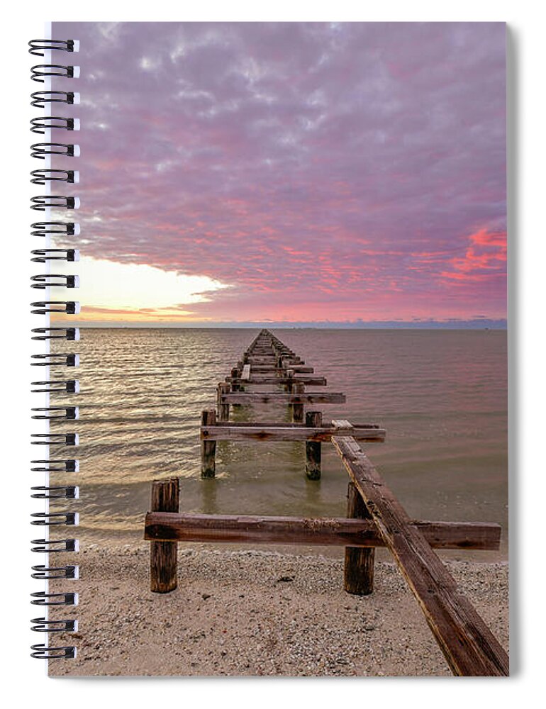 Sun Spiral Notebook featuring the photograph Shell Ridge Sunrise by Christopher Rice