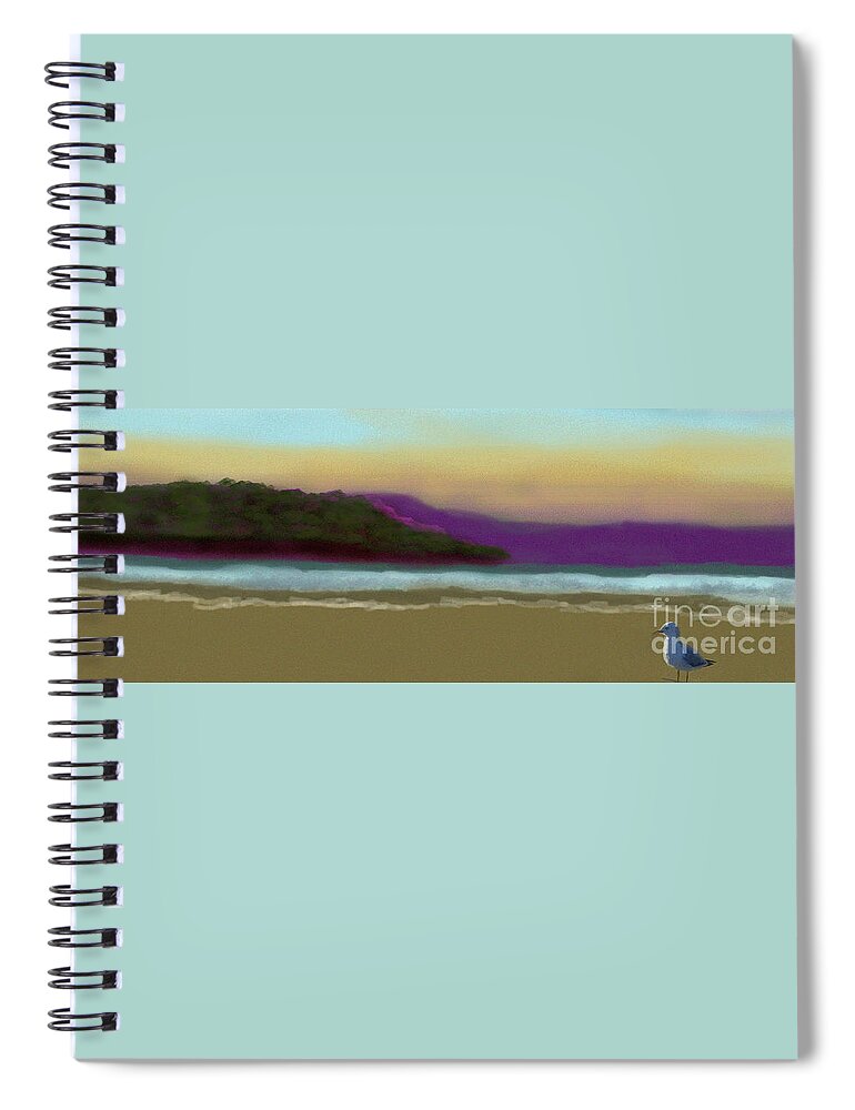 Sea Spiral Notebook featuring the digital art Shellfish Bay 2 by Julie Grimshaw