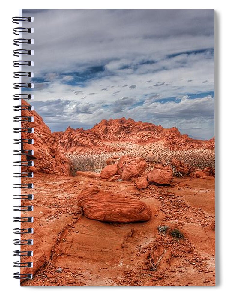  Spiral Notebook featuring the photograph Shelter in the Desert by Rodney Lee Williams