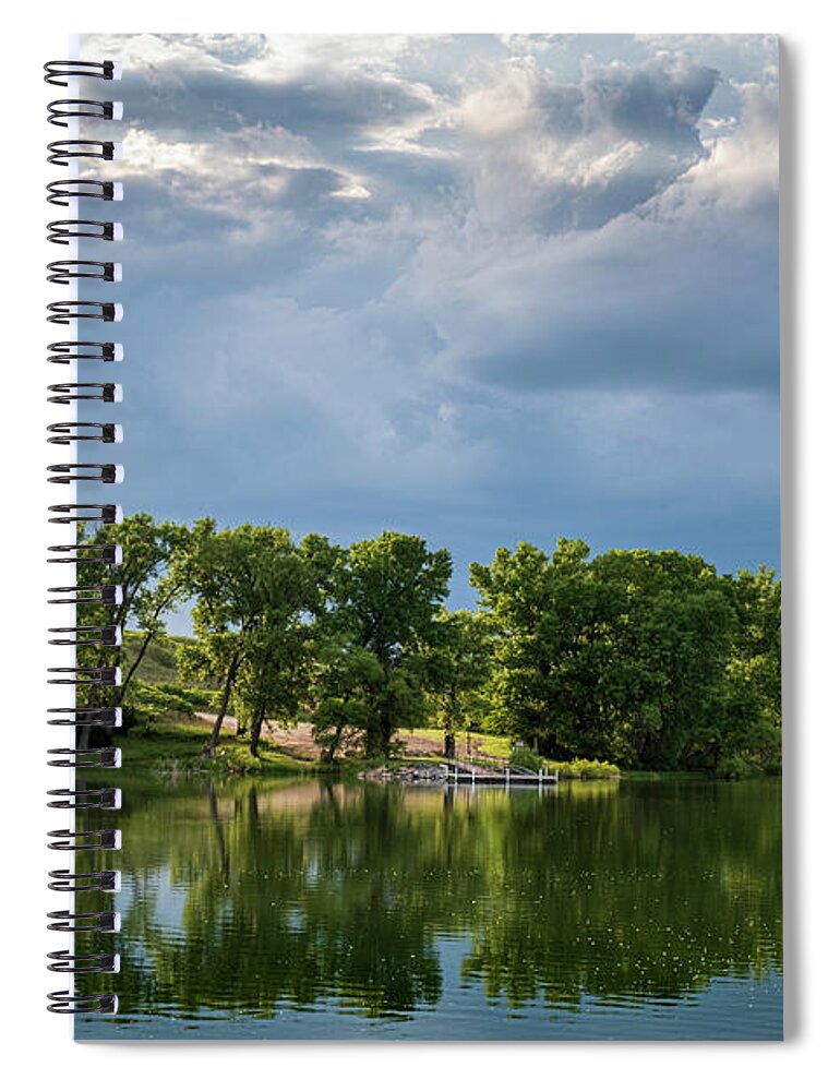 Scenics Spiral Notebook featuring the photograph Sheridan State Fishing Lake near Hoxie Kansas by Mary Lee Dereske