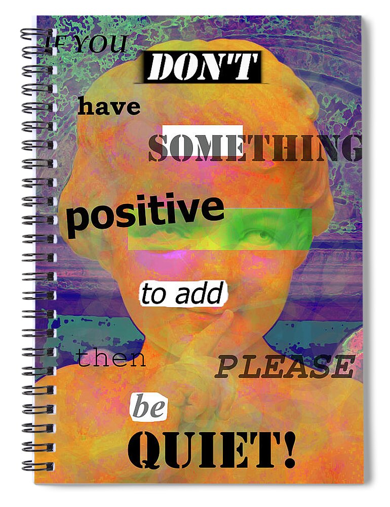 Shhh Spiral Notebook featuring the mixed media Shhh 2 by Richard Reeve