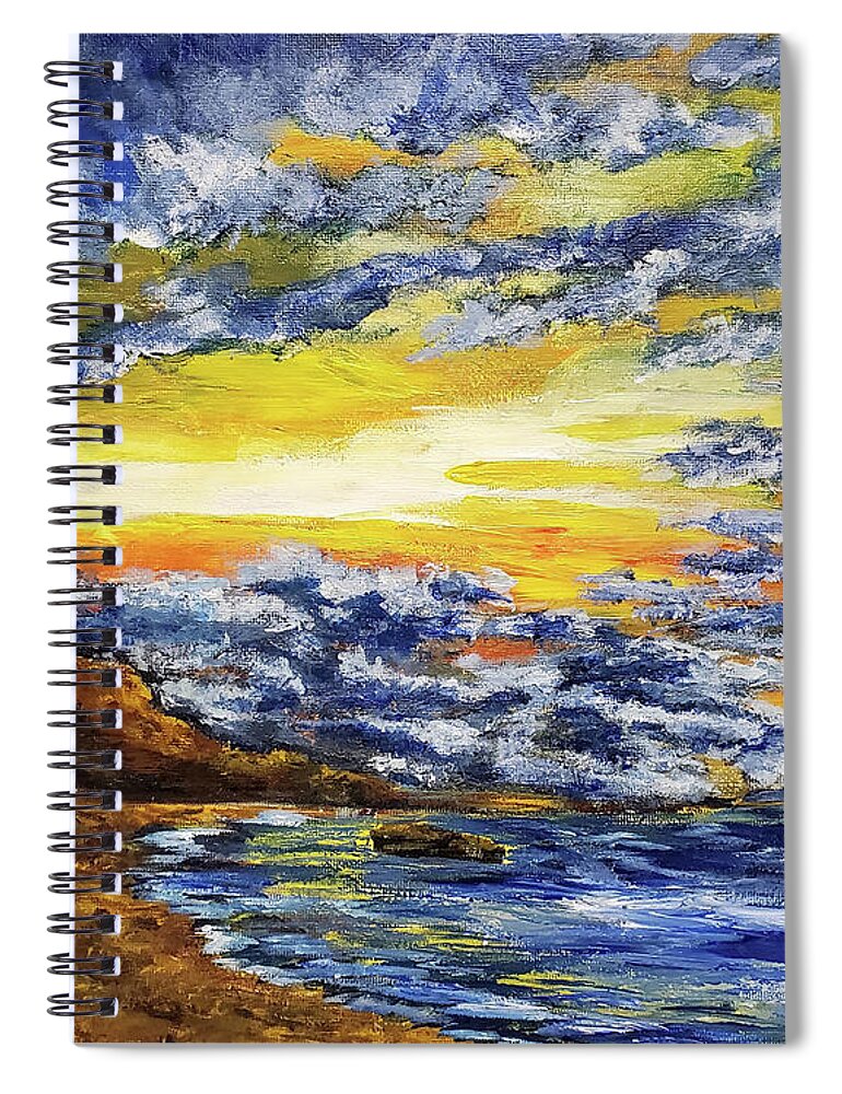 Acrylic Spiral Notebook featuring the painting Shine on Through by Eileen Kelly