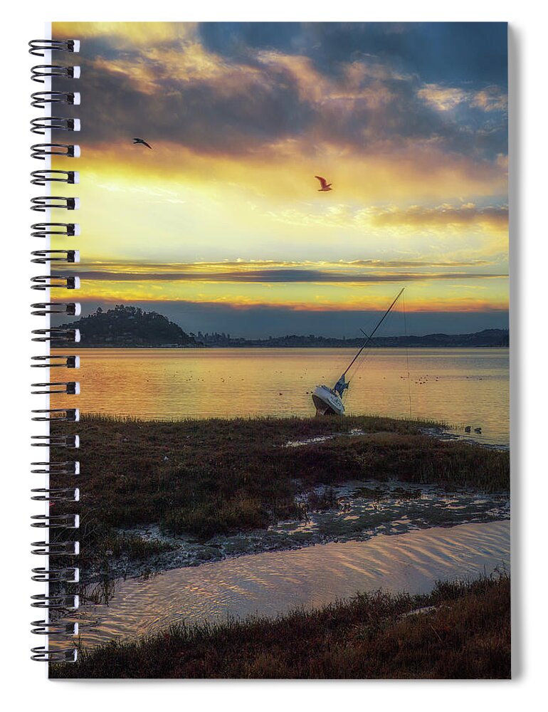 Shipwreck Spiral Notebook featuring the photograph Shipwreck, Blackie's Pasture by Donald Kinney