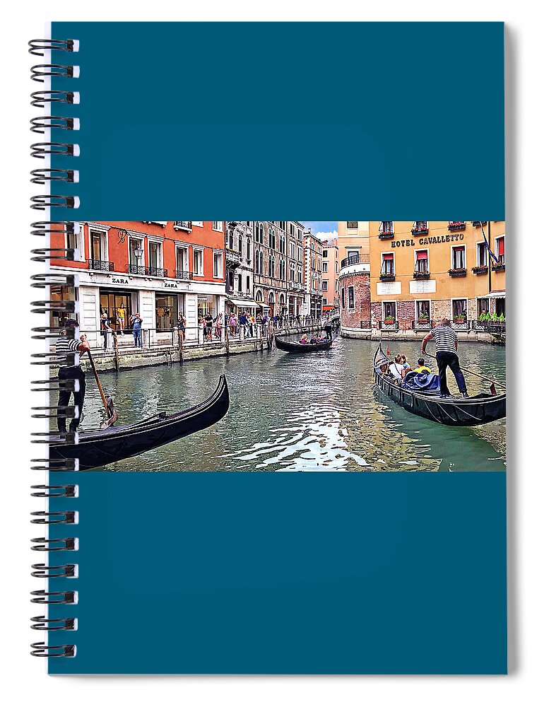 Gondola Spiral Notebook featuring the photograph Shopping Venice Style by Jill Love