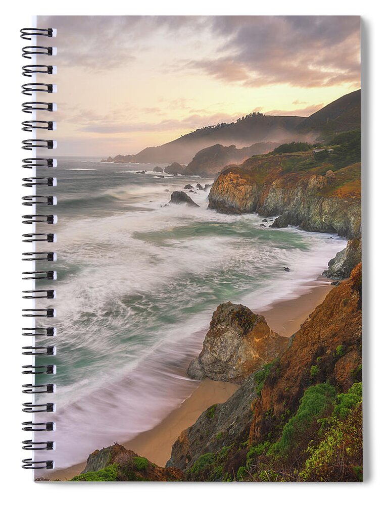 Big Sur Spiral Notebook featuring the photograph Shoreline Sunrise by Darren White