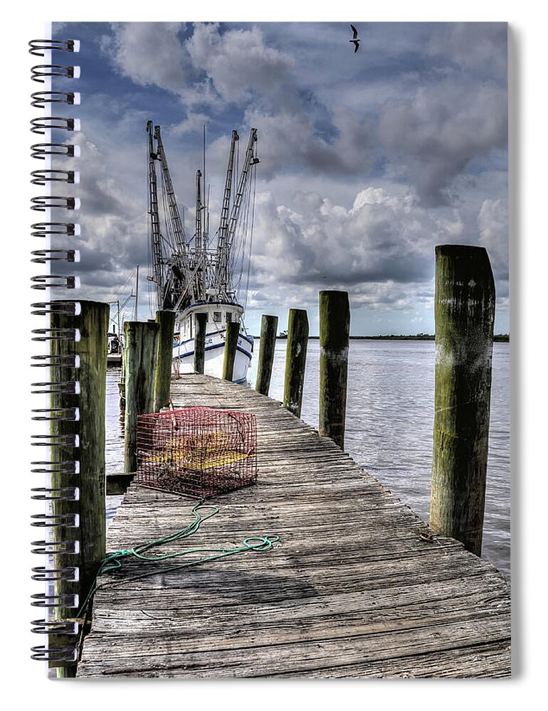 Nautical Spiral Notebook featuring the photograph Shrimping by Randall Dill