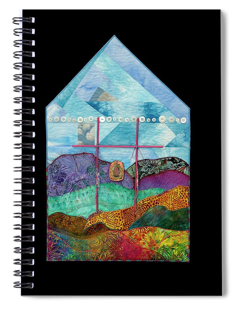 Shrine To Land And Sky Spiral Notebook featuring the mixed media Shrine to Land and Sky 1 by Vivian Aumond