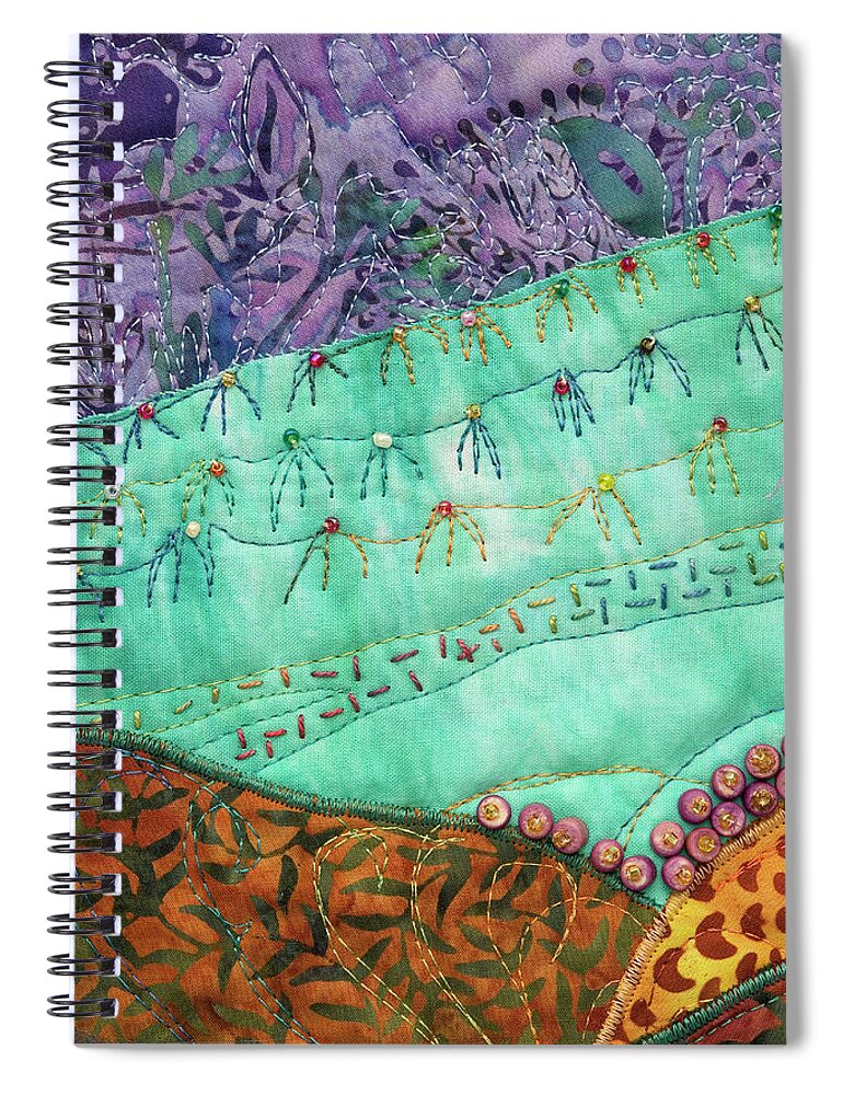 Shrine To Land And Sky Spiral Notebook featuring the mixed media Shrine to Land and Sky D by Vivian Aumond