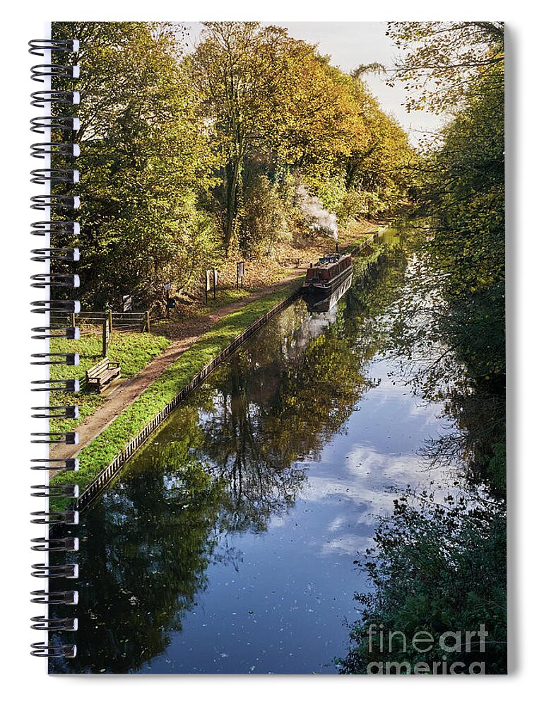 Canal Brewood Spiral Notebook featuring the photograph Shropshire Union Canal at Brewood by Ann Garrett