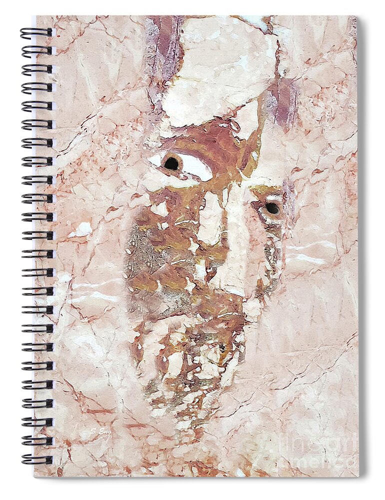 Abstract Spiral Notebook featuring the mixed media Shrouded by Sharon Williams Eng
