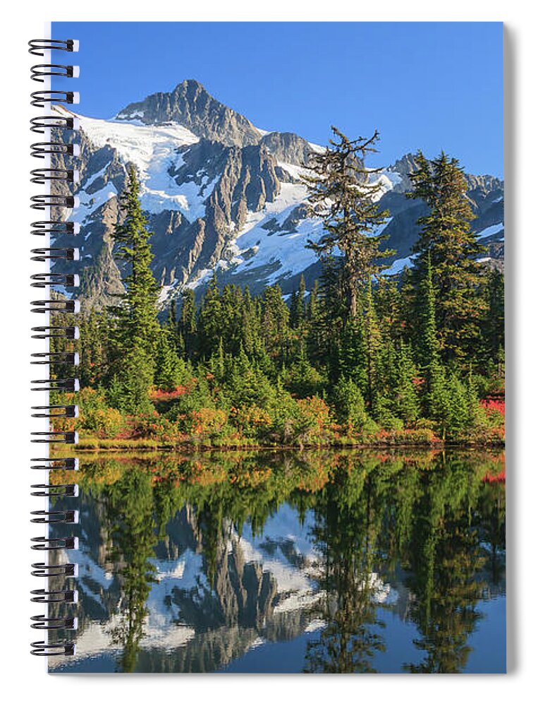 Mt. Shuksan Spiral Notebook featuring the photograph Shuksan Reflection by Michael Rauwolf