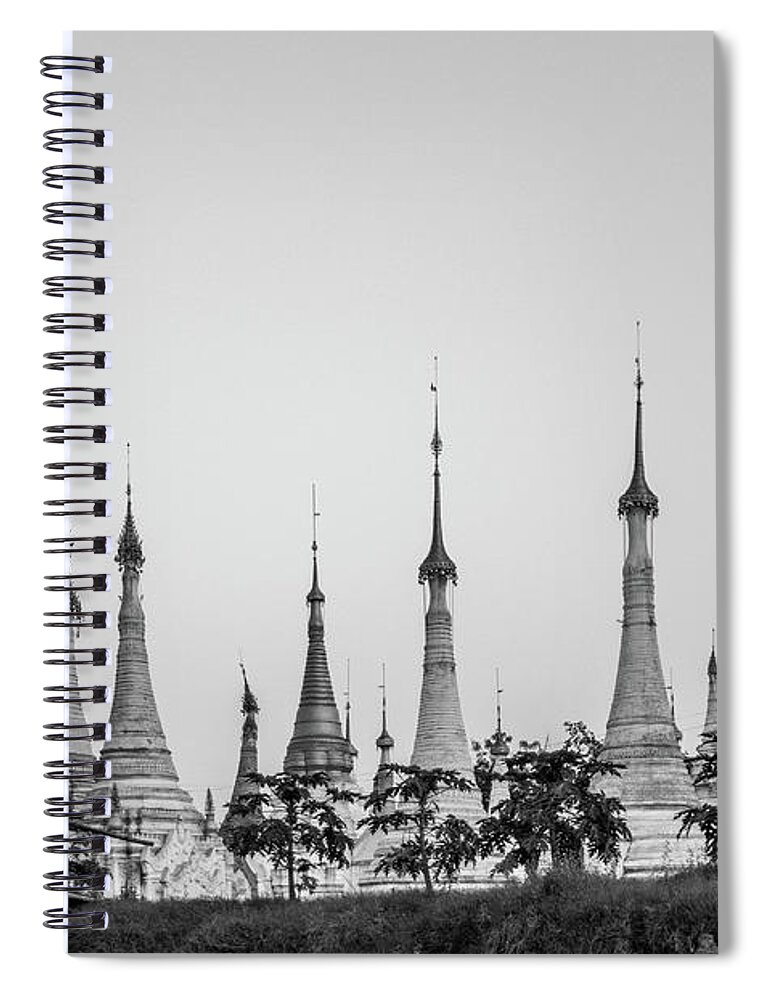Shwe Indein Spiral Notebook featuring the photograph Shwe Indein Pagoda by Arj Munoz