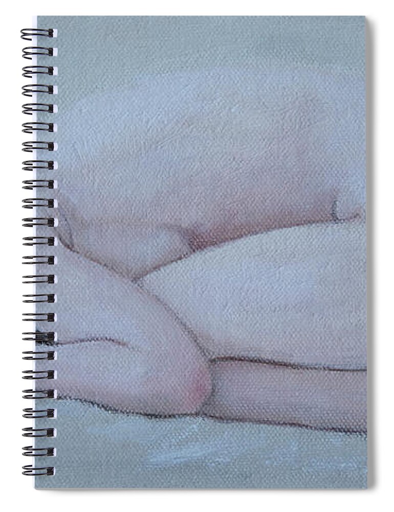 Nude Spiral Notebook featuring the painting Shy Morning by Masami IIDA