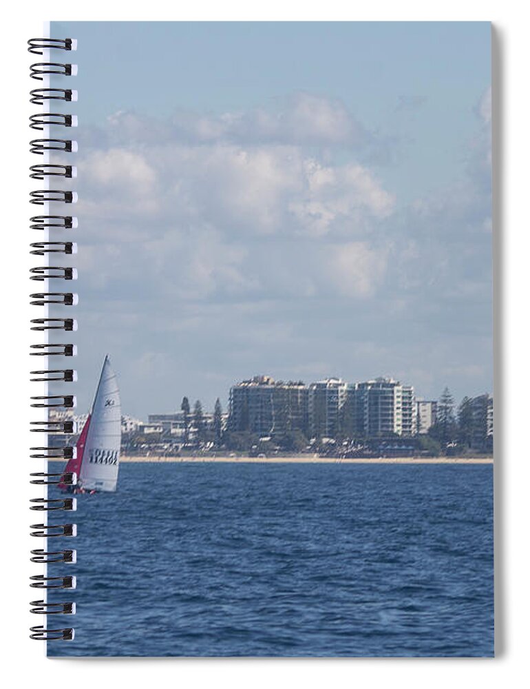 Sailboat Spiral Notebook featuring the photograph Sial By The Beach by Michael Podesta