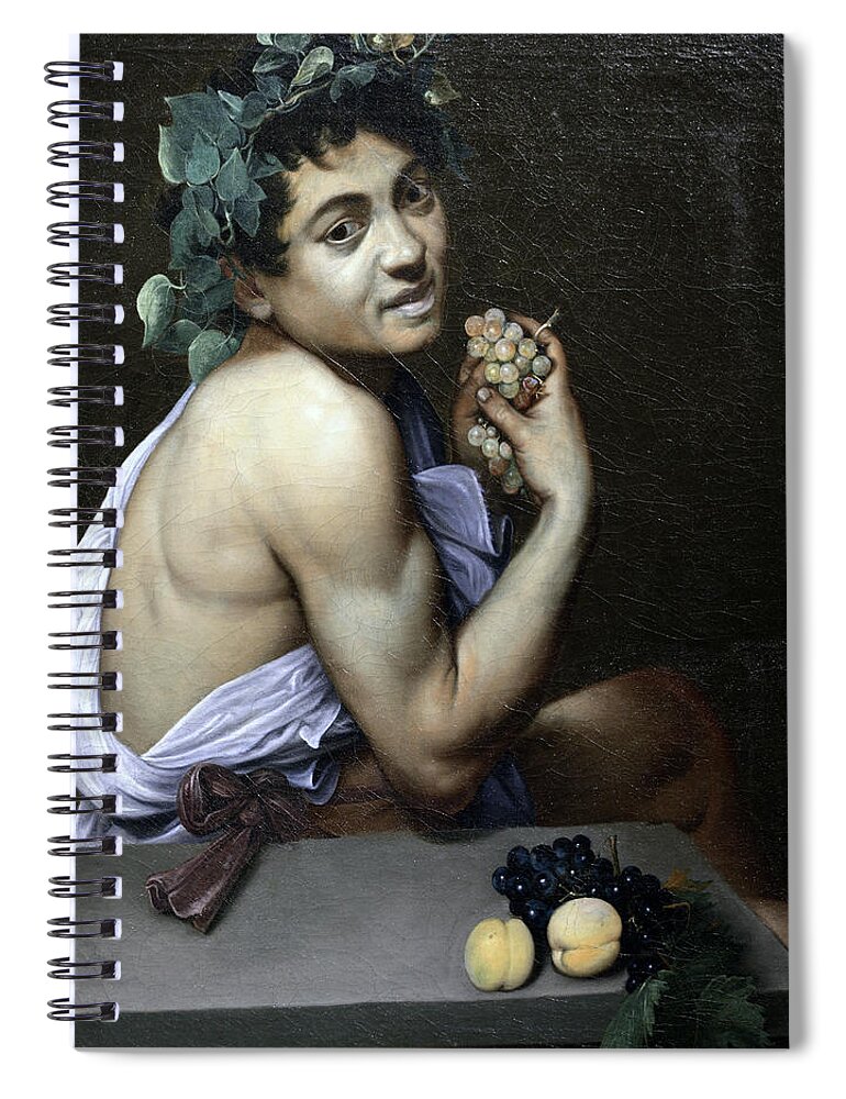 Sick Spiral Notebook featuring the painting Sick Young Bacchus by Michelangelo Merisi da Caravaggio