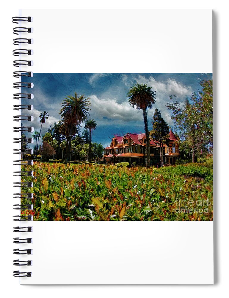  Winchester Mystery House Spiral Notebook featuring the photograph Side View Winchester Mystery House by Blake Richards