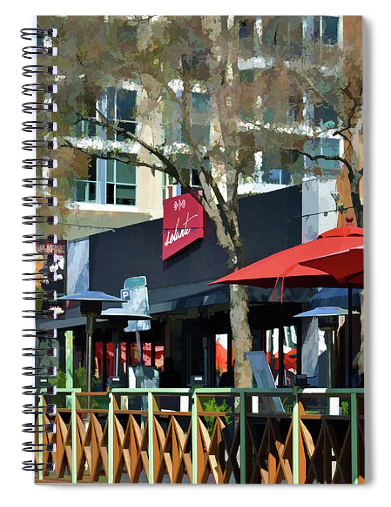 Sidewalk Cafes Spiral Notebook featuring the photograph Sidewalk Cafes in Charleston West Virginia by Roberta Byram