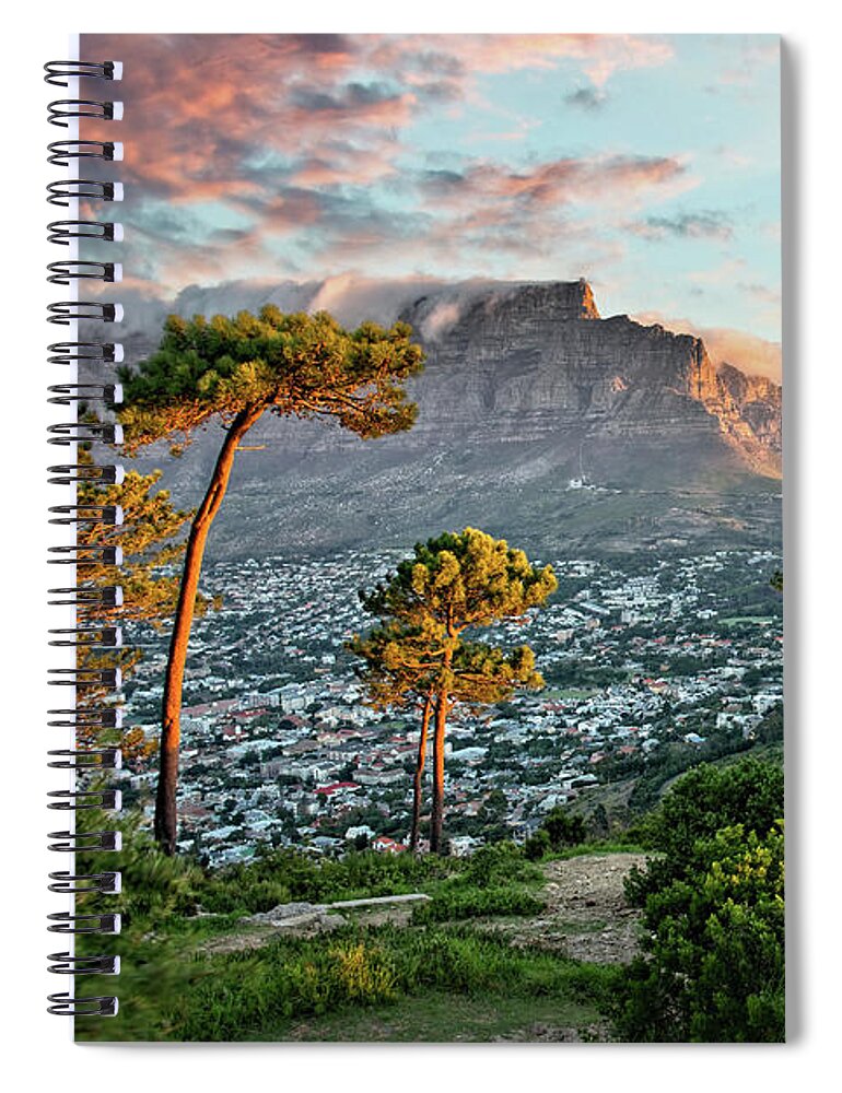 Cape Town Spiral Notebook featuring the photograph Signal Hill in Cape Town, South Africa by Delphimages Photo Creations