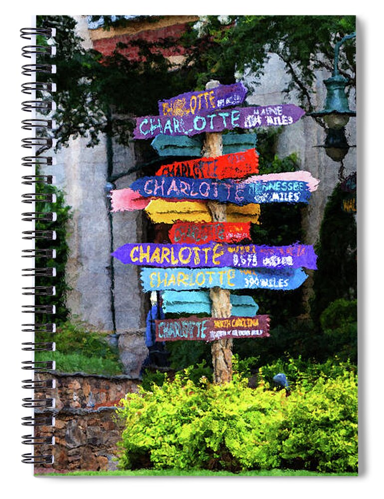 Signpost Spiral Notebook featuring the digital art Signpost at The Green by SnapHappy Photos