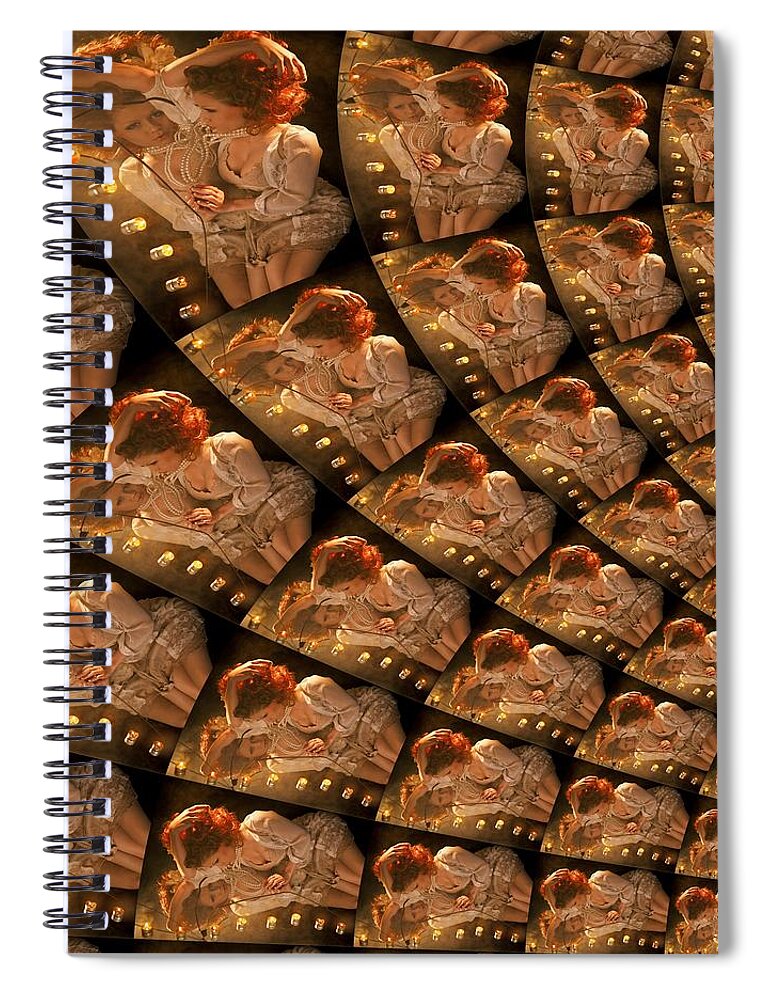 Naked Spiral Notebook featuring the digital art Silence Action by Stephane Poirier