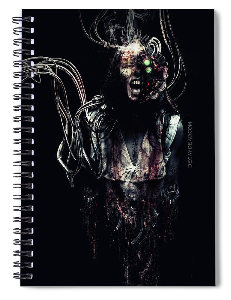Decaydead Spiral Notebook featuring the digital art Silent Screams by Argus Dorian