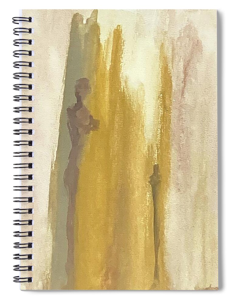 Figures Spiral Notebook featuring the painting Silhouettes III by David Euler