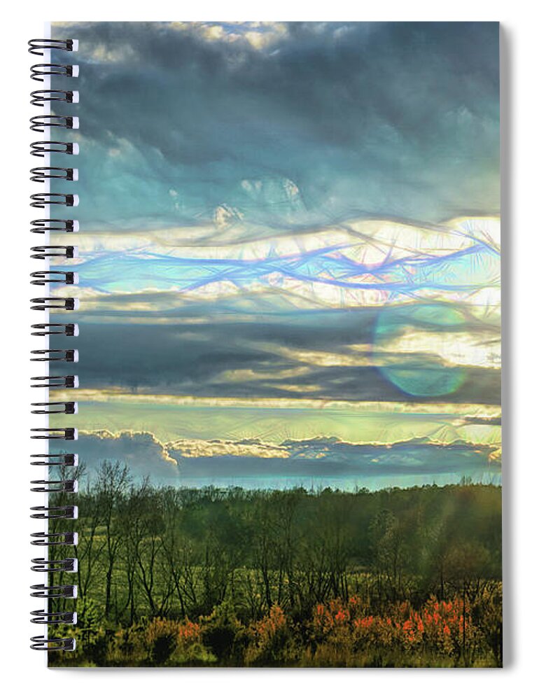 Abstract Spiral Notebook featuring the photograph Silk Hope Sun by Michael Frank